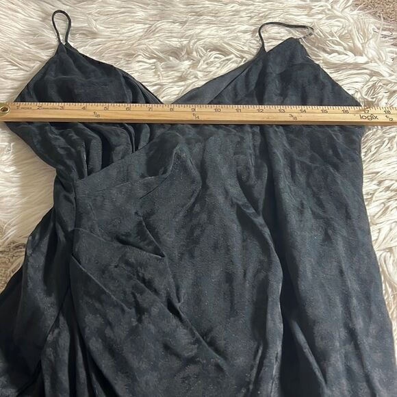 Cushnie X Target Dress womens Size 2 Slip wrap satin leopard Black Asymmetrical - Picture 7 of 10